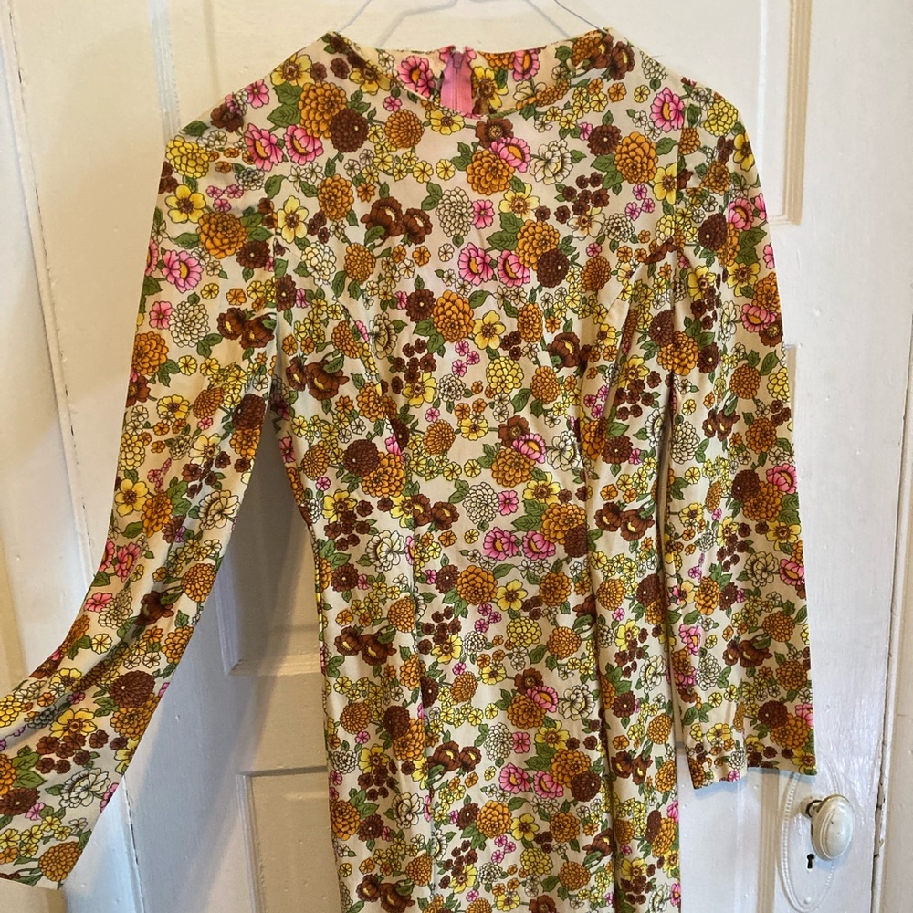 Vintage 1960s Floral Mini Dress - Picture 2 of 4